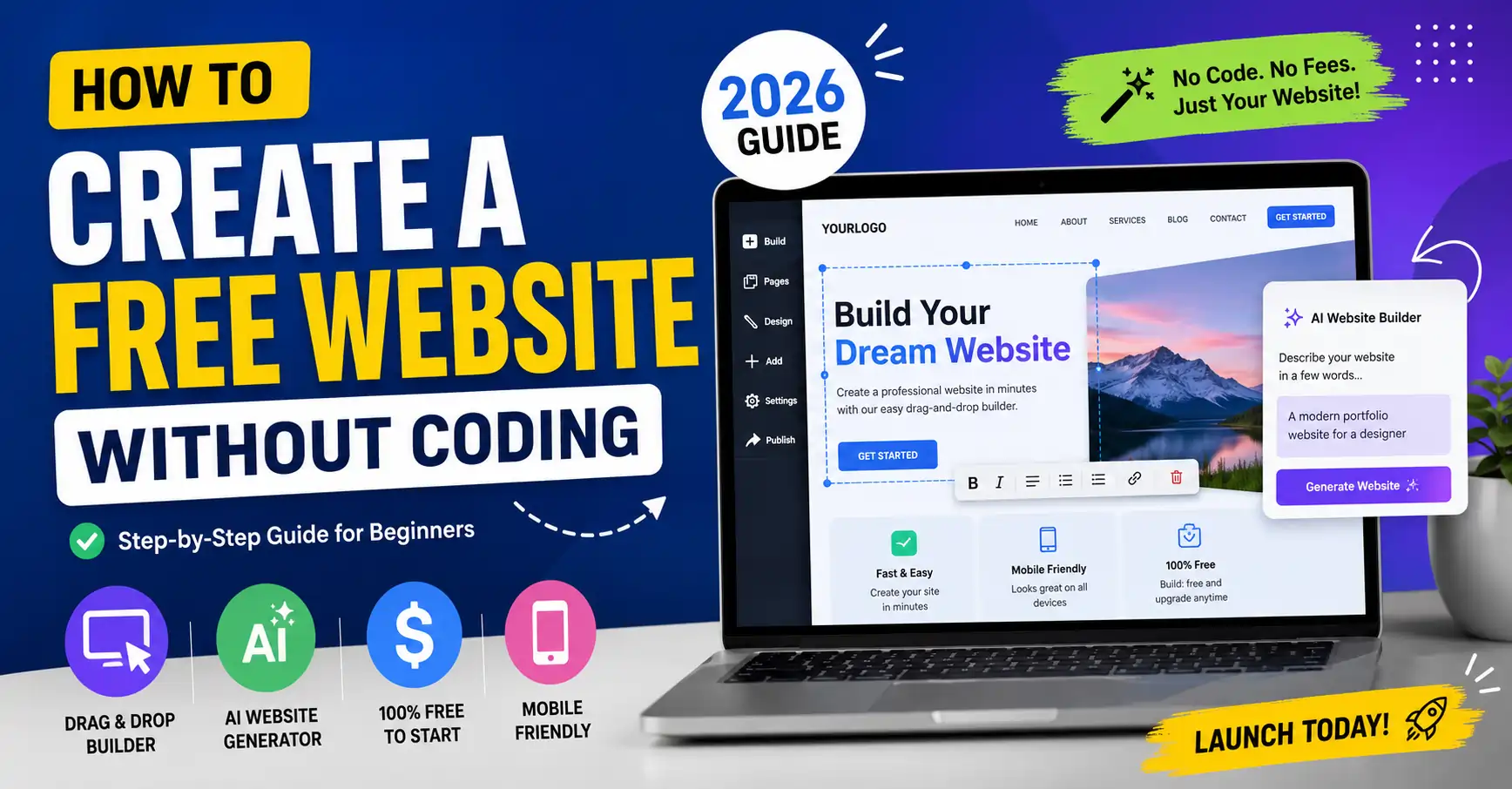 How to Create a Free Website Without Coding
