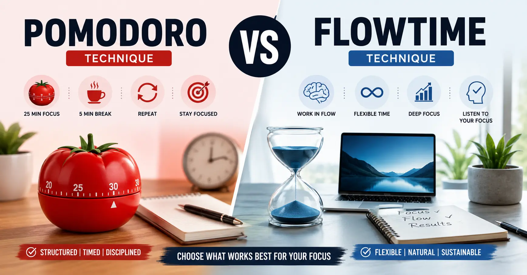 Pomodoro vs Flowtime Technique: Which Focus Method Works Best?