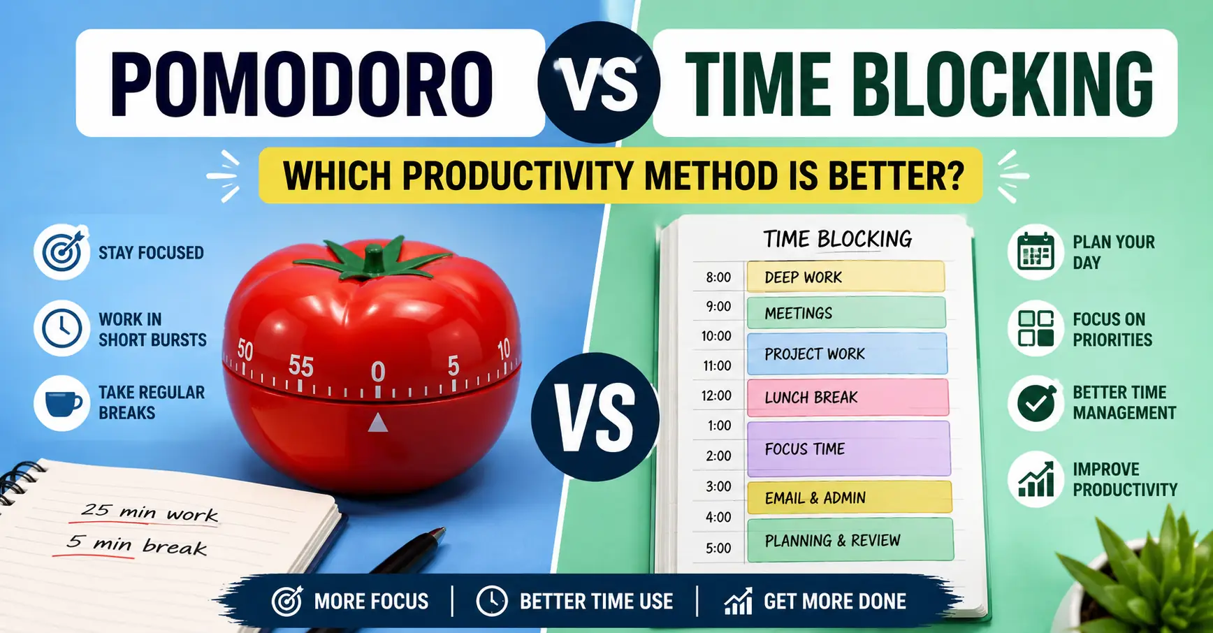 Pomodoro vs Time Blocking: Which Productivity Method Is Better